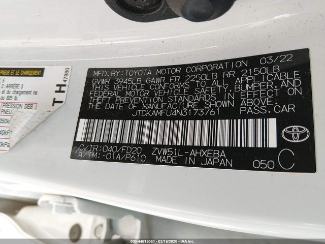 2022 TOYOTA PRIUS JTDKAMFU4N3173761 Photo 8