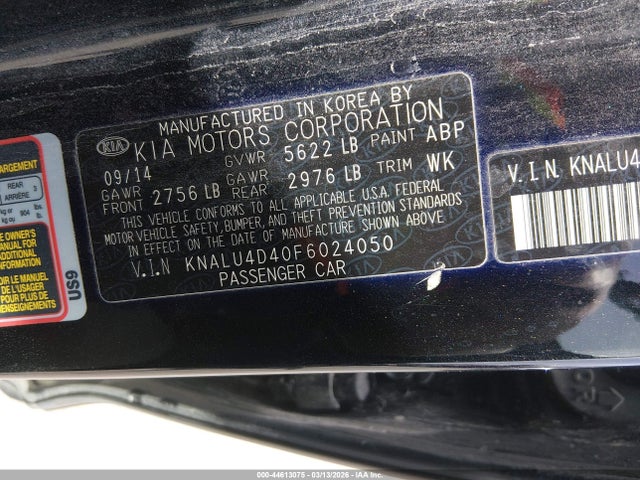 Продажа на аукционе авто 2015 Kia K900 Premium, vin: KNALU4D40F6024050, номер лота: 44613075