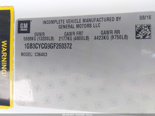 1GB3CYCG9GF260372 Chevrolet Silverado 3500hd Chassis Wt