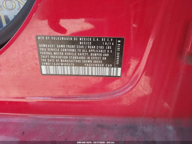 3VWD17AJ8FM355578 Volkswagen Jetta 1.8t Se