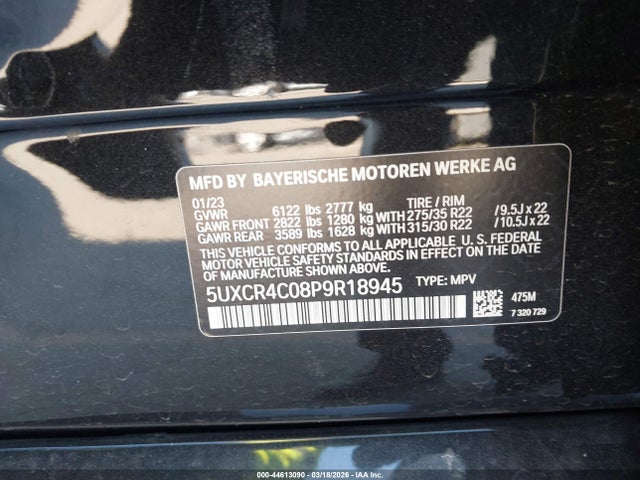 5UXCR4C08P9R18945 BMW X5 Sdrive40i