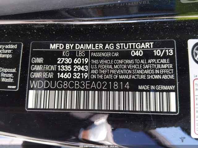 WDDUG8CB3EA021814 Mercedes-Benz S 550