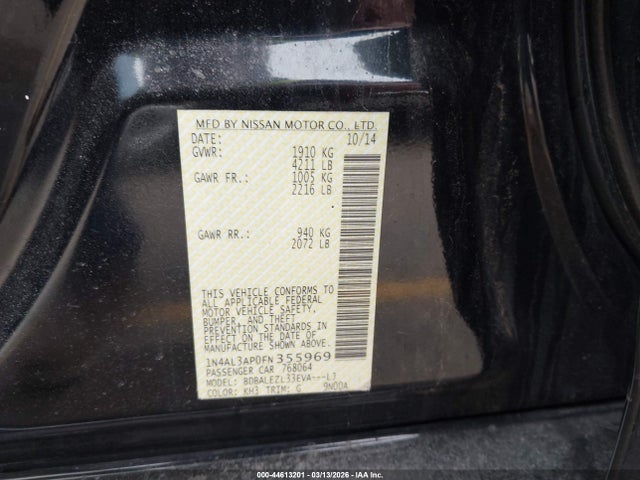 Nissan Altima 2.5 S 2015 1N4AL3AP0FN355969 Image 9