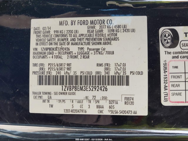 2014 FORD MUSTANG 1ZVBP8EM3E5292426 Photo 8