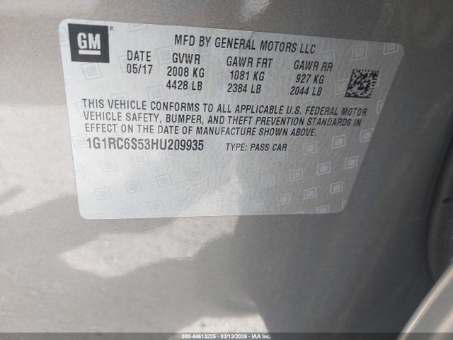 1G1RC6S53HU209935 Chevrolet VOLT LT