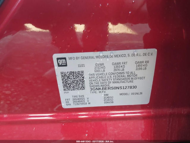 3GNKBERS0NS127830 Chevrolet Blazer Fwd Rs