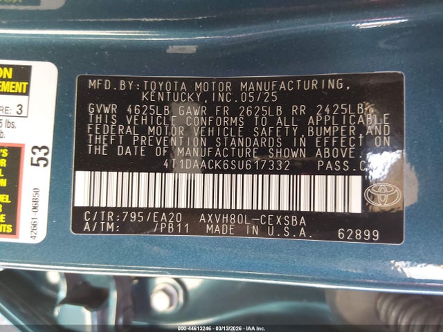 Toyota CAMRY SE 2025 4T1DAACK6SU617332 Image 9