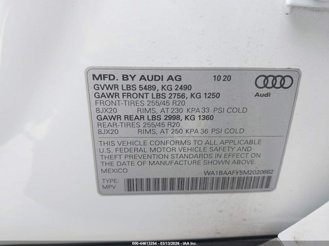 2021 AUDI Q5 WA1BAAFY5M2020662 Photo 8
