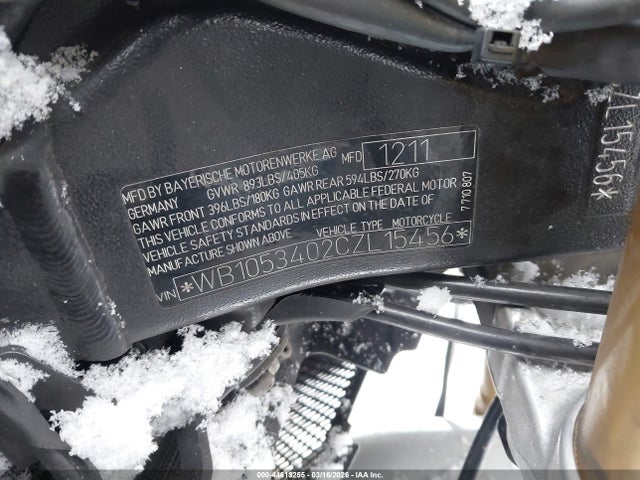Продажа на аукционе авто 2012 Bmw S 1000 Rr, vin: WB1053402CZL15456, номер лота: 44613255