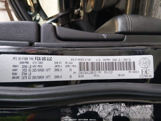 1C4RJFBG4JC398153 Jeep Grand Cherokee Limited