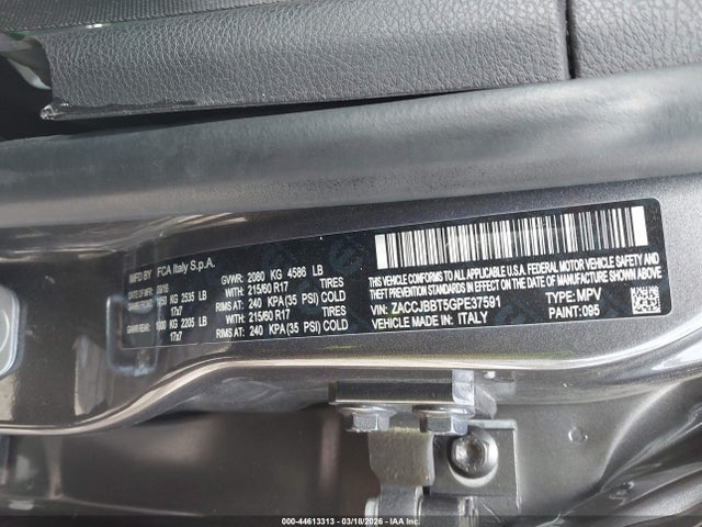 Aukcja sprzedaży 2016 Jeep Renegade Latitude, vin: ZACCJBBT5GPE37591, numer aukcji: 44613313