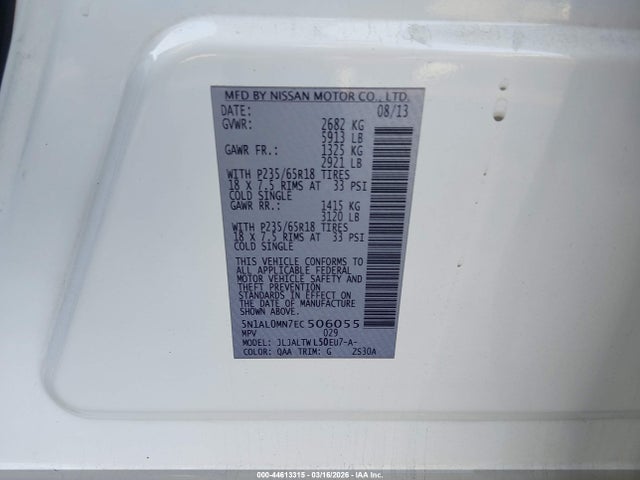 5N1AL0MN7EC506055 Infiniti QX60