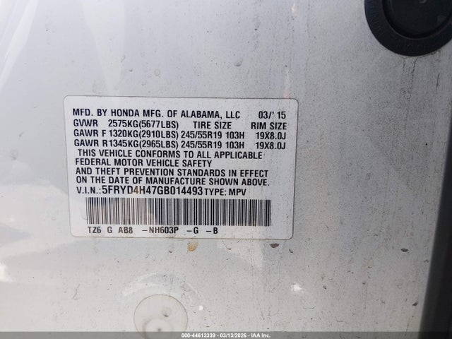 Продаж на аукціоні авто 2016 Acura Mdx Technology   Acurawatch Plus Packages/technology Package, vin: 5FRYD4H47GB014493, номер лоту: 44613339