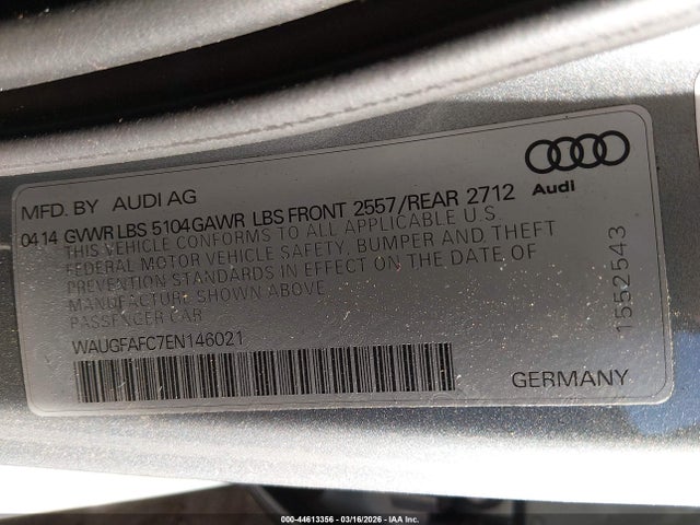 Продаж на аукціоні авто 2014 Audi A6 2.0t Premium, vin: WAUGFAFC7EN146021, номер лоту: 44613356