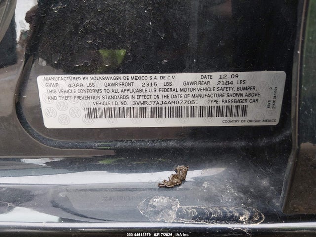 2010 VOLKSWAGEN JETTA 3VWRJ7AJ4AM077051 Photo 8