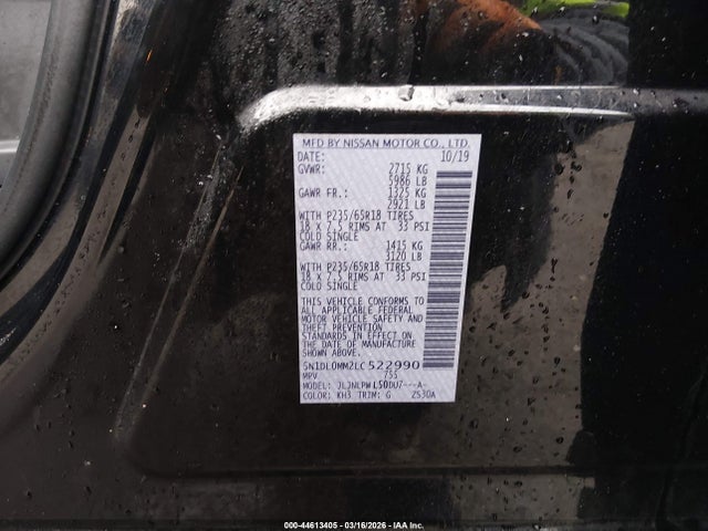 2020 Infiniti Qx60 Pure Awd მანქანა იყიდება აუქციონზე, vin: 5N1DL0MM2LC522990, აუქციონის ნომერი: 44613405