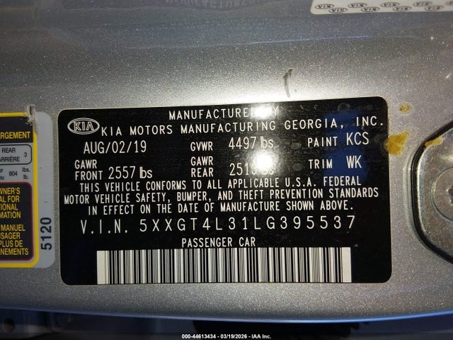 5XXGT4L31LG395537 KIA Optima Lx
