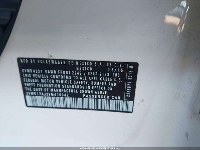 3VWD17AJ3FM410342 Volkswagen Jetta 1.8t Sport