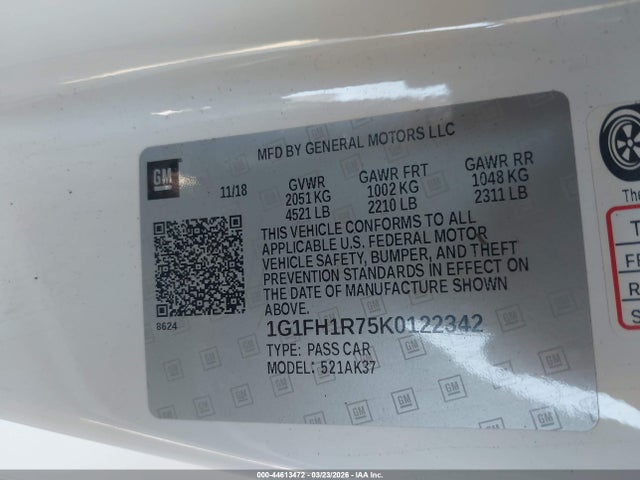 1G1FH1R75K0122342 Chevrolet CAMARO 2SS
