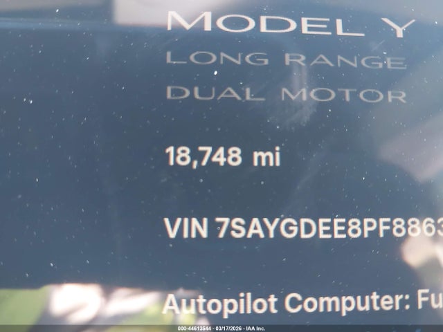 7SAYGDEE8PF886335 Tesla Model Y Awd/long Range Dual Motor All-wheel Drive