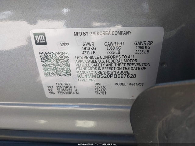 44613553 :رقم المزاد ، KL4MMBS20PB097628 vin ، 2023 Buick Encore Gx Preferred Fwd مزاد بيع