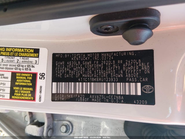 Toyota CAMRY LE 2024 4T1C11BK6RU123933 Image 9