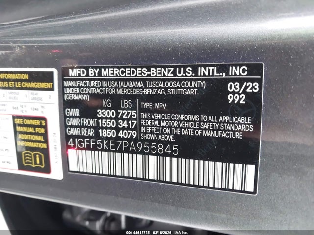 4JGFF5KE7PA955845 Mercedes-Benz Gls 450 4matic