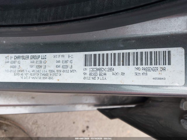 Aukcja sprzedaży 2012 Chrysler 200 Lx, vin: 1C3CCBAB5CN112854, numer aukcji: 44613809