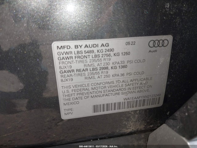 2022 AUDI Q5 WA1EAAFYXN2123249 Photo 8