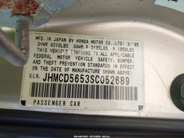 1995 HONDA ACCORD JHMCD5653SC052689 Photo 8