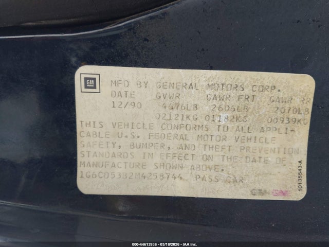 1991 CADILLAC DEVILLE 1G6CD53B2M4258744 Photo 8