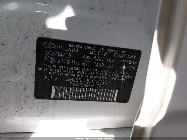KMHC85LJ8LU061158 Hyundai Ioniq Electric Limited