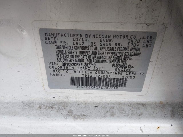 Nissan Versa Note Sv 2015 3N1CE2CPXFL387710 Image 9