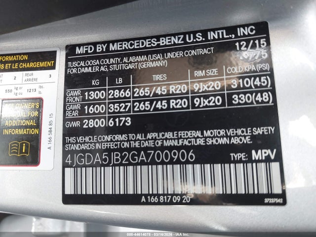 2016 MERCEDES-BENZ GLE 350 4JGDA5JB2GA700906 Photo 8