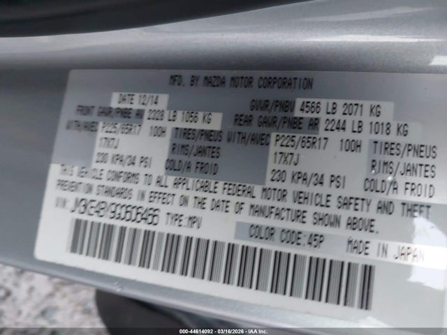 JM3KE4BY9G0606466 Mazda CX-5 SPORT