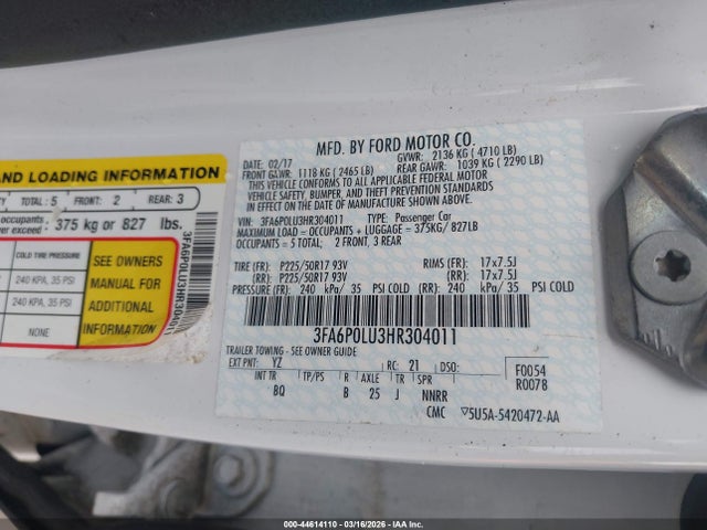 Ford Fusion Hybrid Se 2017 3FA6P0LU3HR304011 Image 9