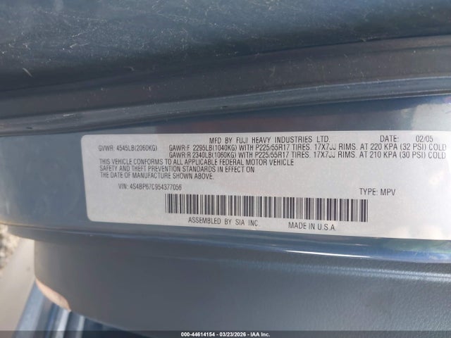 2005 SUBARU OUTBACK 4S4BP67C954377056 Photo 8