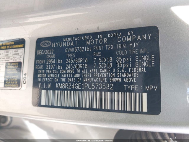 Продажа на аукционе авто 2023 Hyundai Palisade Sel, vin: KM8R24GE1PU573532, номер лота: 44614156