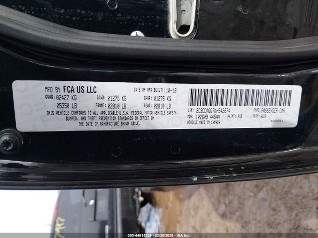 Aukcja sprzedaży 2019 Chrysler 300 300s Awd, vin: 2C3CCAGG7KH542874, numer aukcji: 44614209