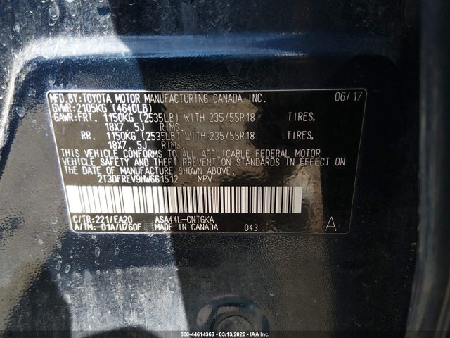 Toyota Rav4 Limited 2017 2T3DFREV9HW661512 Image 9