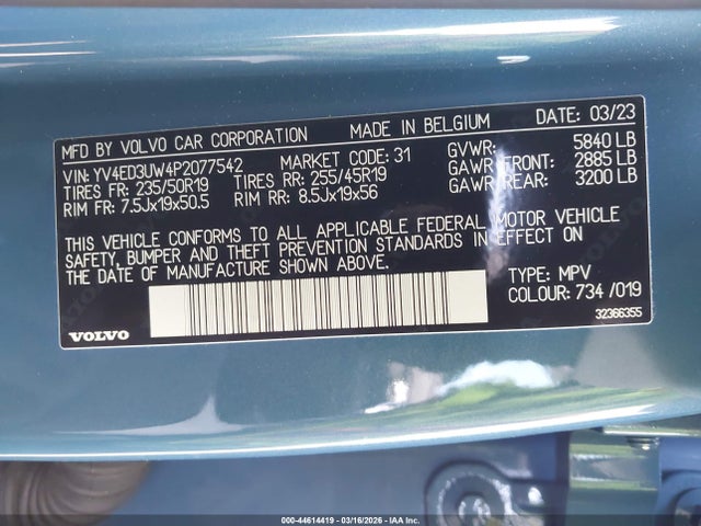 YV4ED3UW4P2077542 Volvo Xc40 Recharge Pure Electric Twin Plus