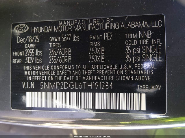 Hyundai Santa Fe Sel 2026 5NMP2DGL6TH191234 Image 9