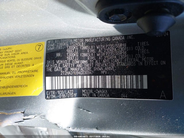 Продажа на аукционе авто 2004 Lexus Rx 330, vin: 2T2HA31U94C030947, номер лота: 44614473