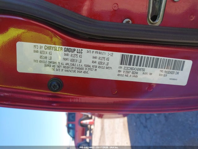 44614483 :رقم المزاد ، 2C3CCABG4CH209766 vin ، 2012 Chrysler 300 S V6 مزاد بيع