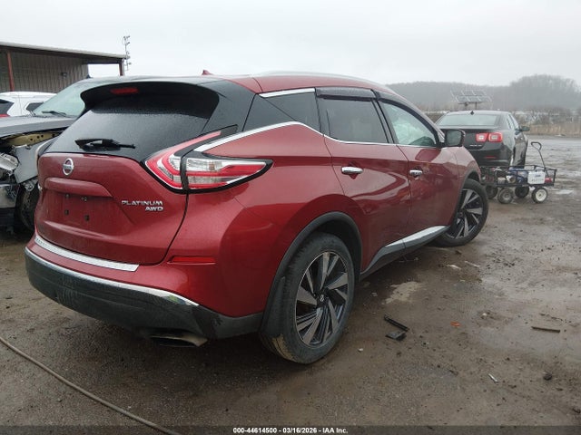 2016 Nissan Murano Platinum მანქანა იყიდება აუქციონზე, vin: 5N1AZ2MH3GN127405, აუქციონის ნომერი: 44614500