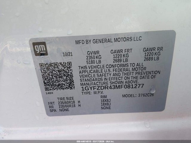 Продаж на аукціоні авто 2021 Cadillac Xt4 Awd Premium Luxury, vin: 1GYFZDR43MF081277, номер лоту: 44614510