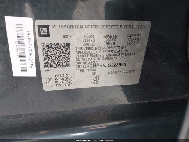 3GCPCNEH5JG328593 Chevrolet Silverado 1500 Wt
