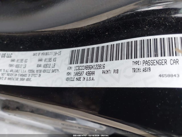 Aukcja sprzedaży 2016 Chrysler 200 Limited, vin: 1C3CCCAB9GN122816, numer aukcji: 44614707