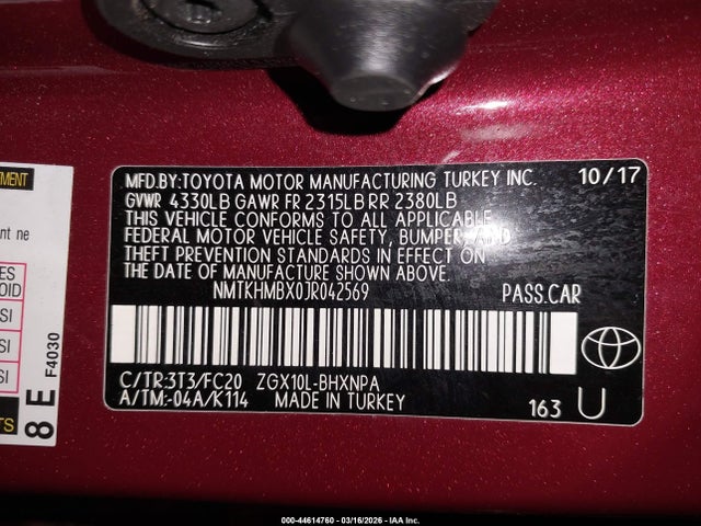 Продаж на аукціоні авто 2018 Toyota C-hr Xle Premium, vin: NMTKHMBX0JR042569, номер лоту: 44614760