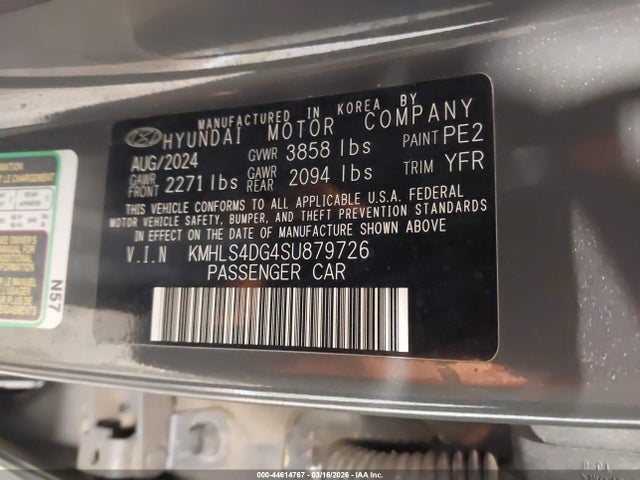 44614767 :رقم المزاد ، KMHLS4DG4SU879726 vin ، 2025 Hyundai Elantra Sel Convenience مزاد بيع
